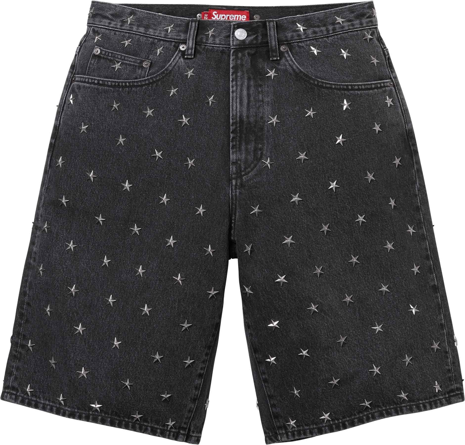 Stars Studded Baggy Denim Short view 10